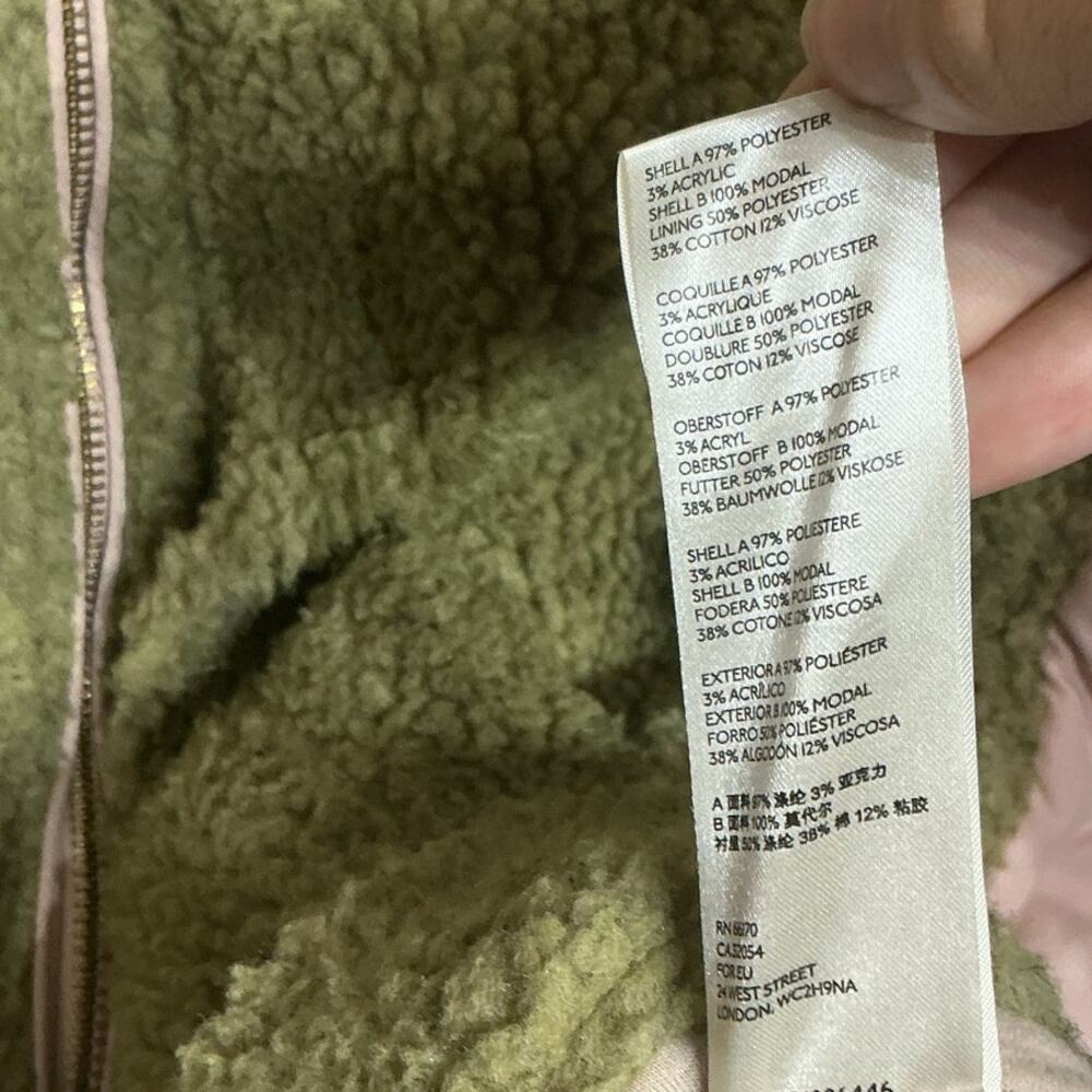 Free People We The Free Green Rivington Sherpa Bomber Jacket Sz S - Picture 7 of 13
